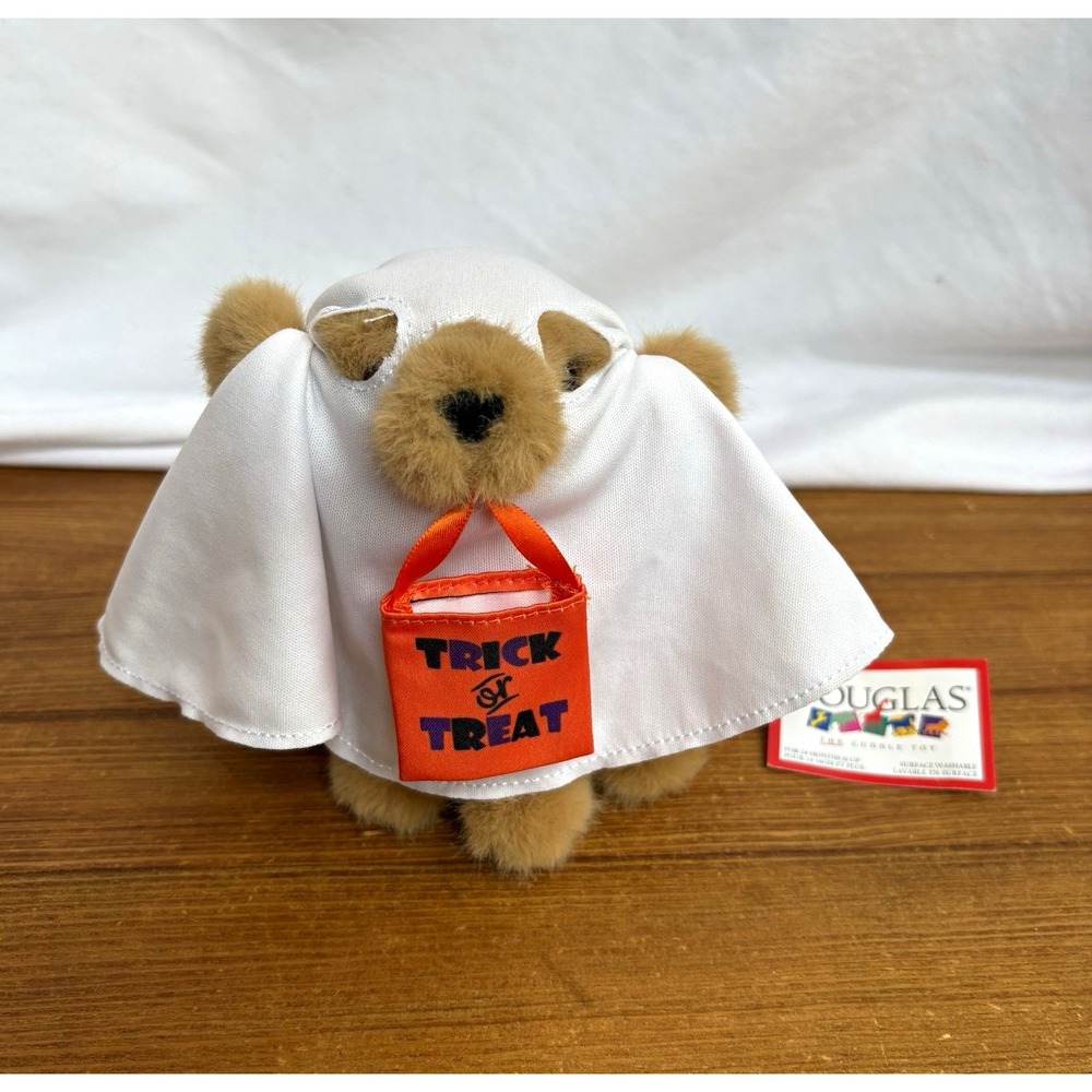 Douglas Ghostly Golden Retriever Dog Plush w/ Trick or Treat Bucket 5" 15874